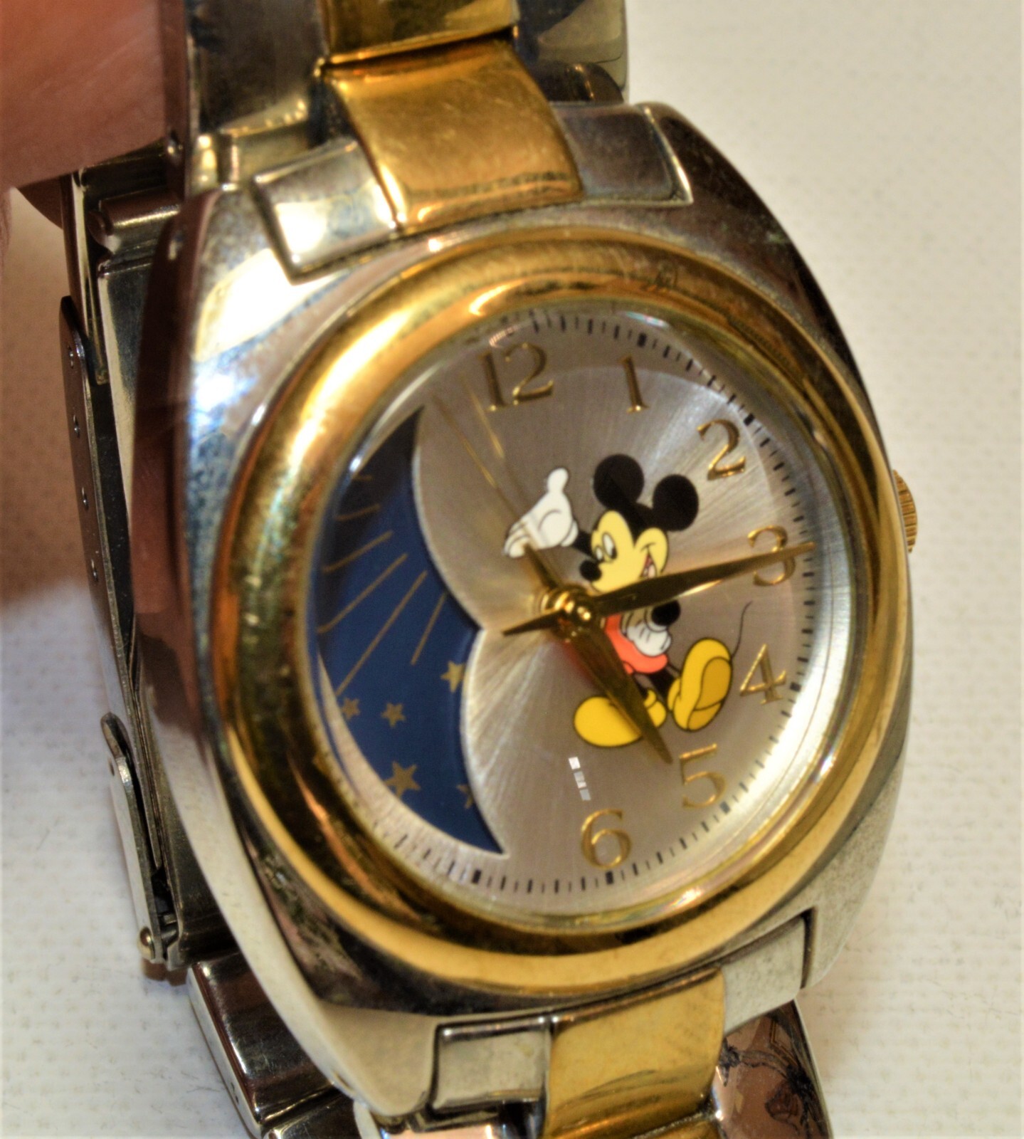 75 Years With Mickey Moon Phase quartz 2 tone Watch SII Marketing w box papers