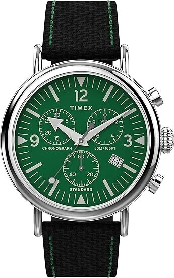 New Timex Men’s Standard Chronograph Green Dial Watch TW2V43900