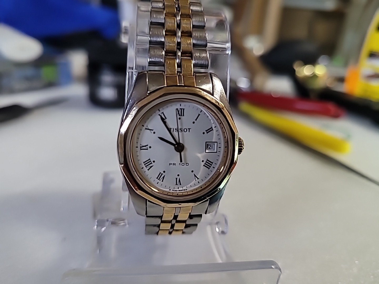TISSOT PR100 P330/430 Women’s Watch Gold&Silver 25mm Vintage New Battery