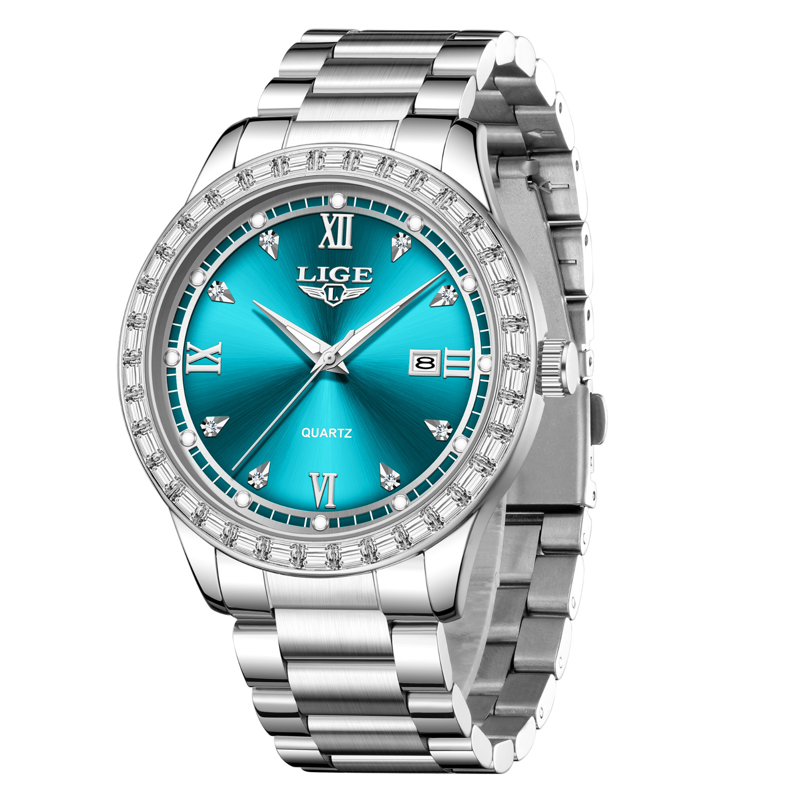 LIGE Men Watch Quartz Date Luminous 3ATM Waterproof Business Man Wristwatch