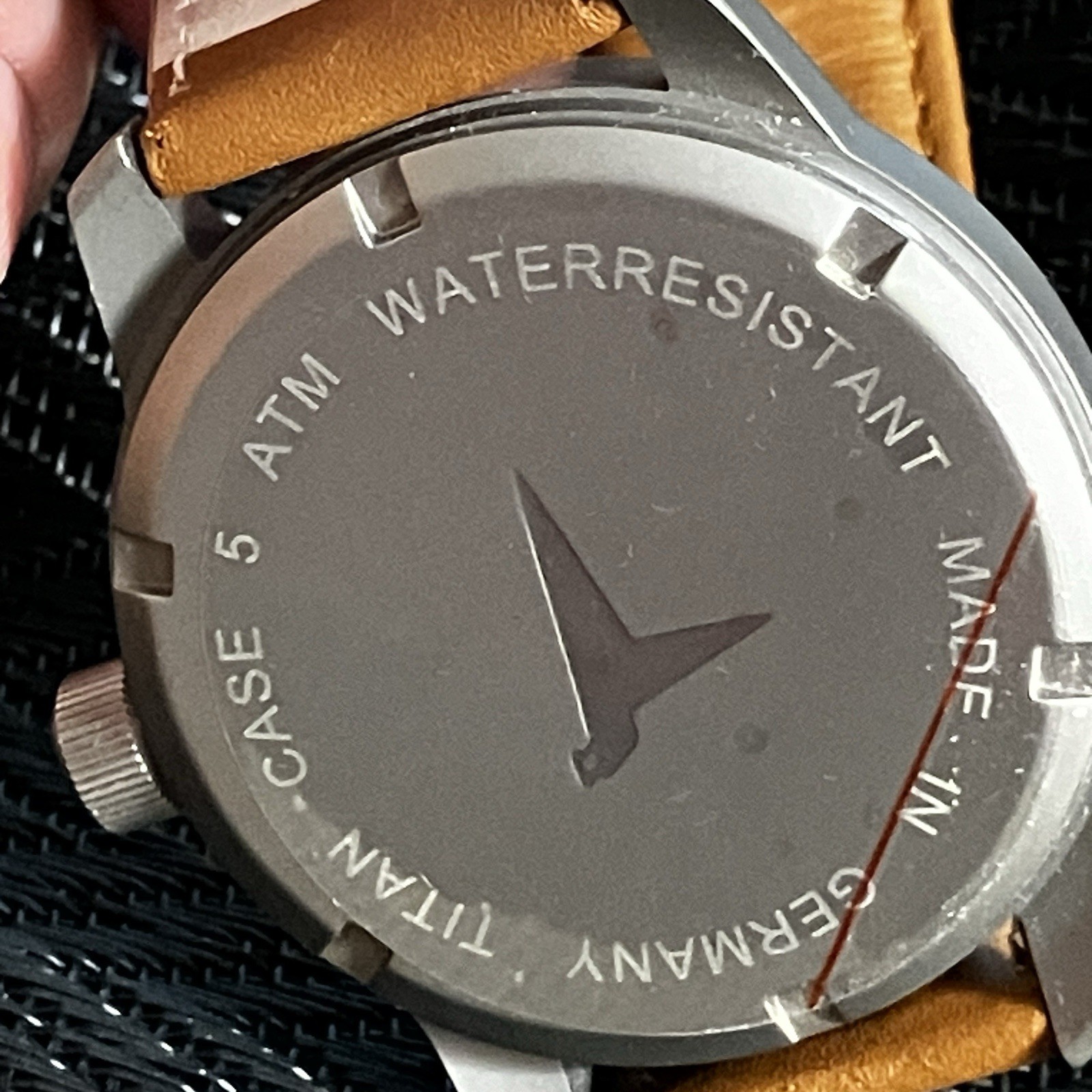 Mens Germany Pilot Titanium Messerschmit Watch Black Dial 41mm