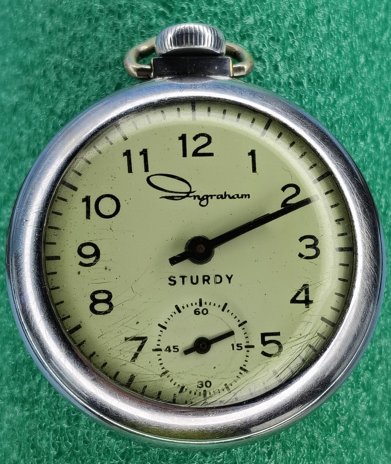 mens Works Ingraham Sturdy Sub Dial Manual Wind Vintage Working Pocket Watch lot