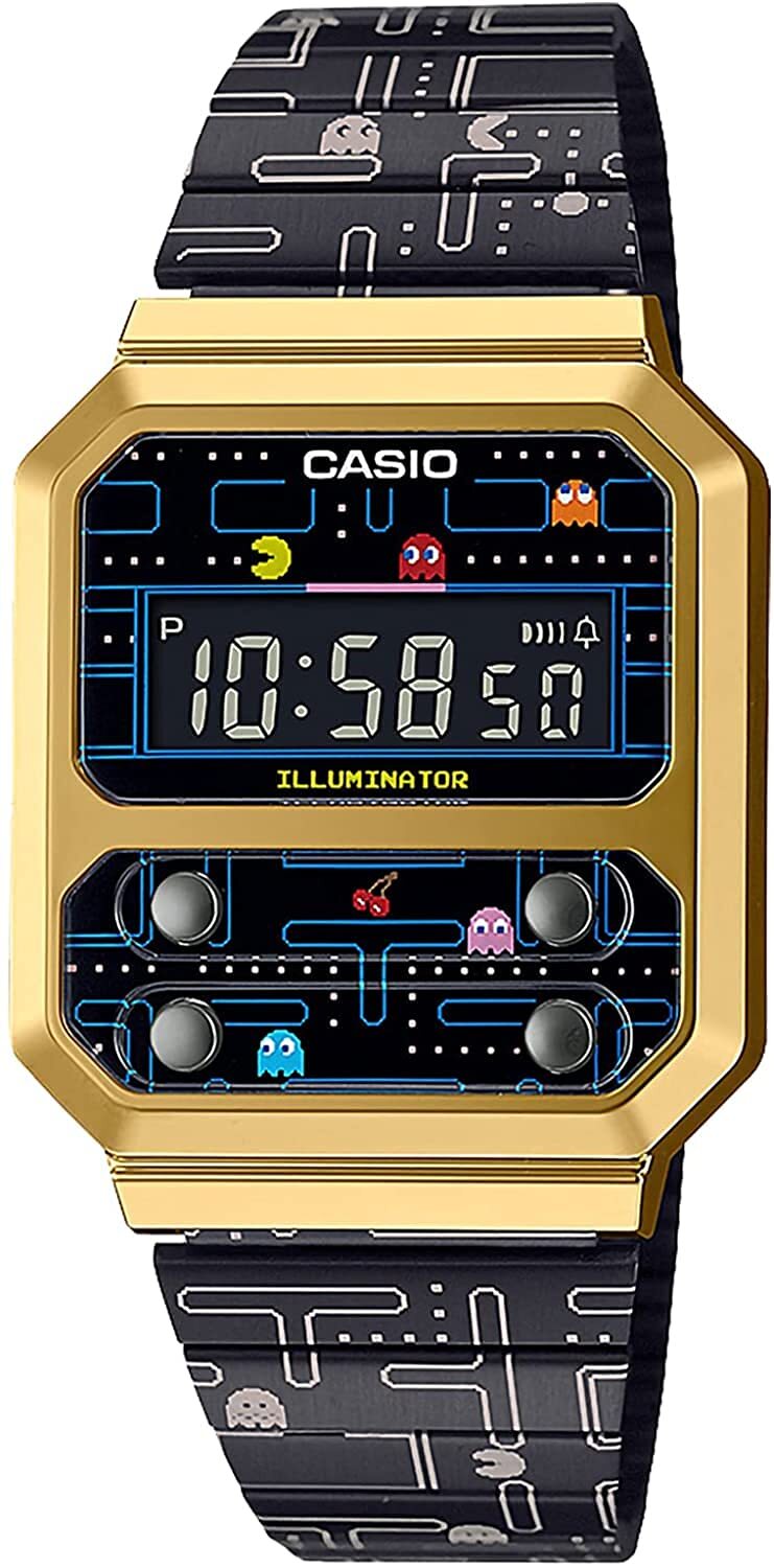 Casio Digital Men’s Watch A100WEPC-1B Reprint Design Pac Man Collabo Model Japan