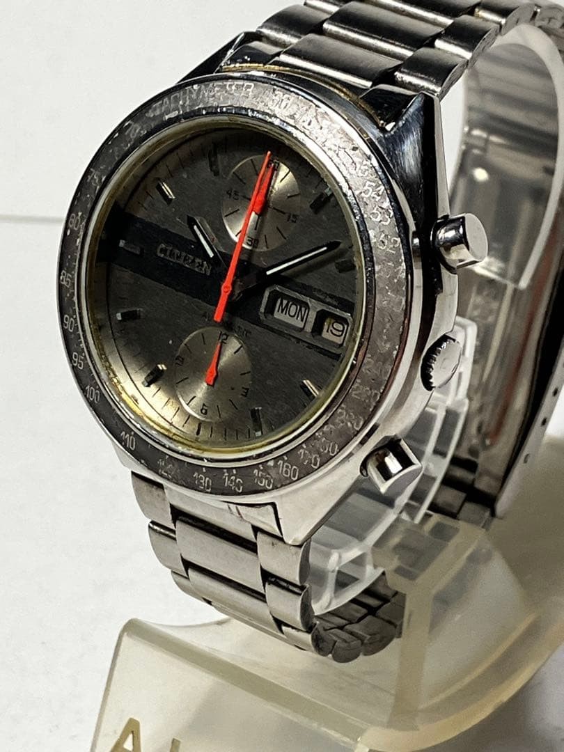 CITIZEN Challenge Timer 8110 Bullhead Extremely Rare Horizontal Bar Model Watch
