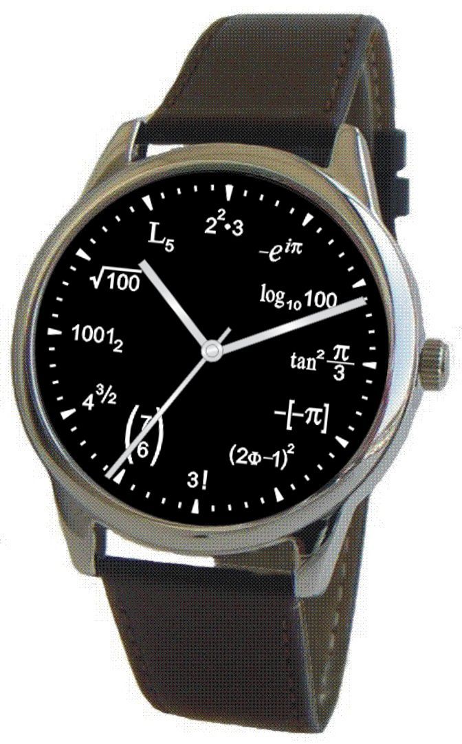 “Math Dial” Large Theme Watch Has Physics Equation At Each Hour Indicator