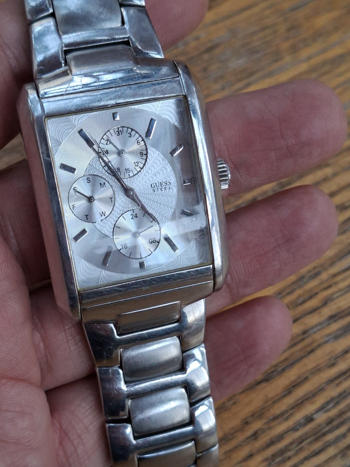 GUESS STEEL rectangle multifunction men’s watch