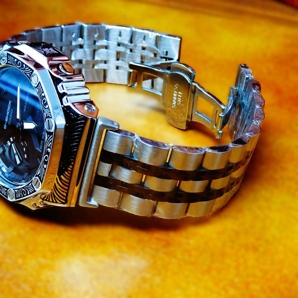 〓New〓mod Casioak〓G-Shock custom watch with body GA2100 Stainless steel Venetian