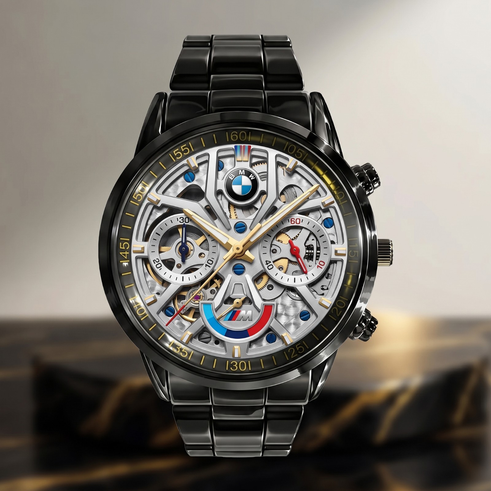 Personalized Performance BMW M5 Sedan Stainless Steel Watch Automotive Gift