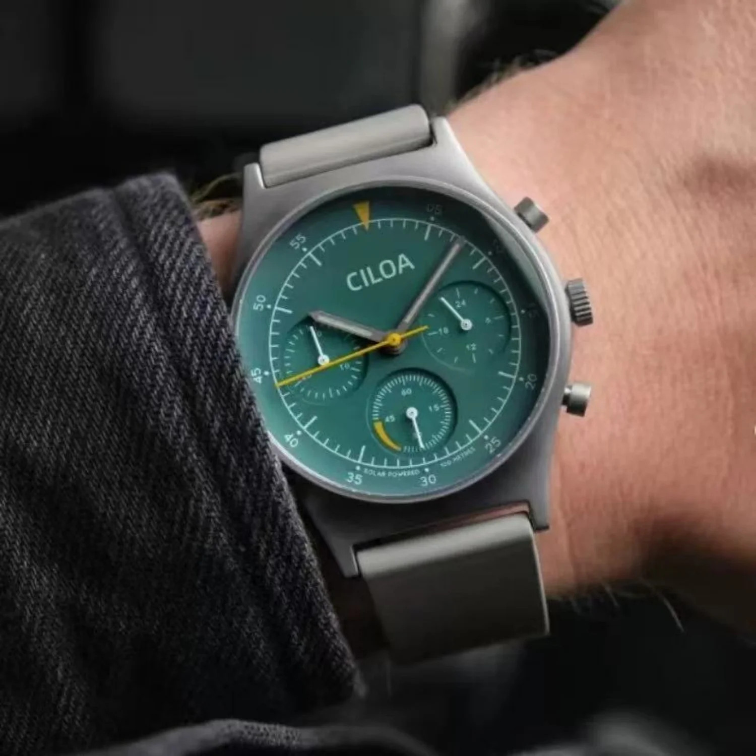 CILOA Men’s Multi-Function Quartz Watch Gray Dial Waterproof Business Casual