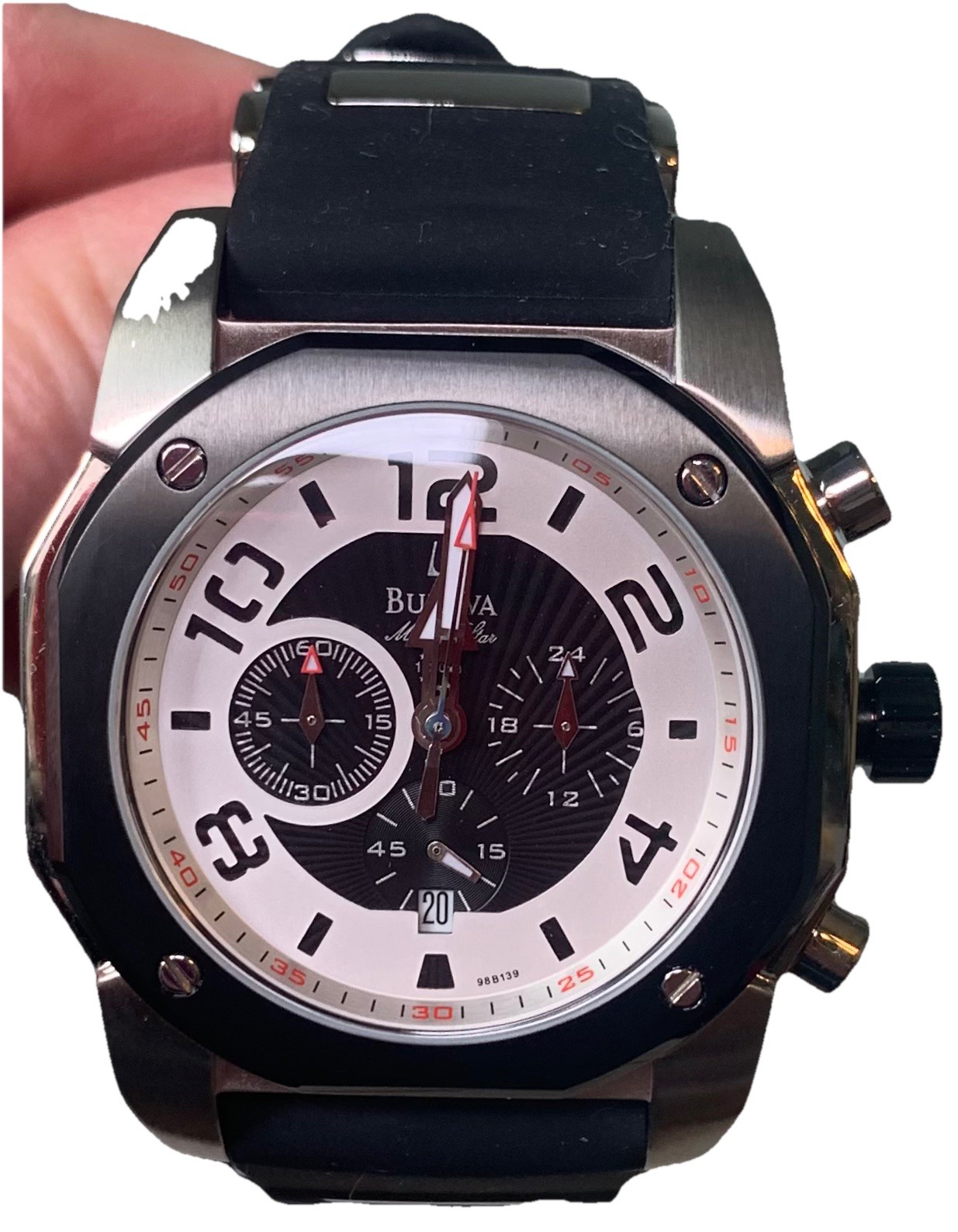 Bulova Marine Star Chronograph 98B139 Men’s Watch with Black Dial NIB