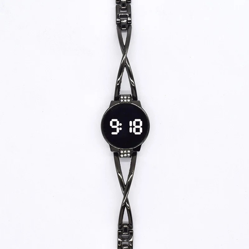 LED Electronic Watch with Bracelet for Women Girls Touch Control Screen Digital