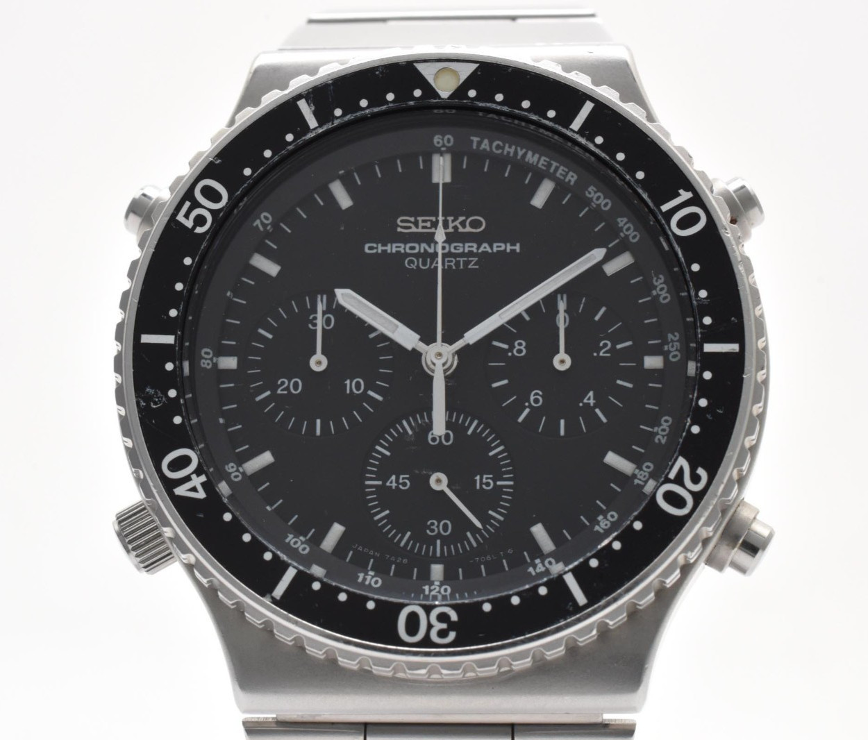 Rare【EXC+5】Seiko Speedmaster 7A28-7040 Chronograph Black Dial Quartz Men’s Watch