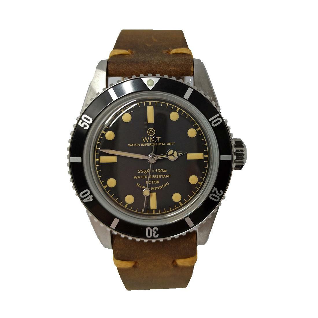 Walter Mitt Sea Diver Vintage Automatic Steel Black Leather Men’s Watch