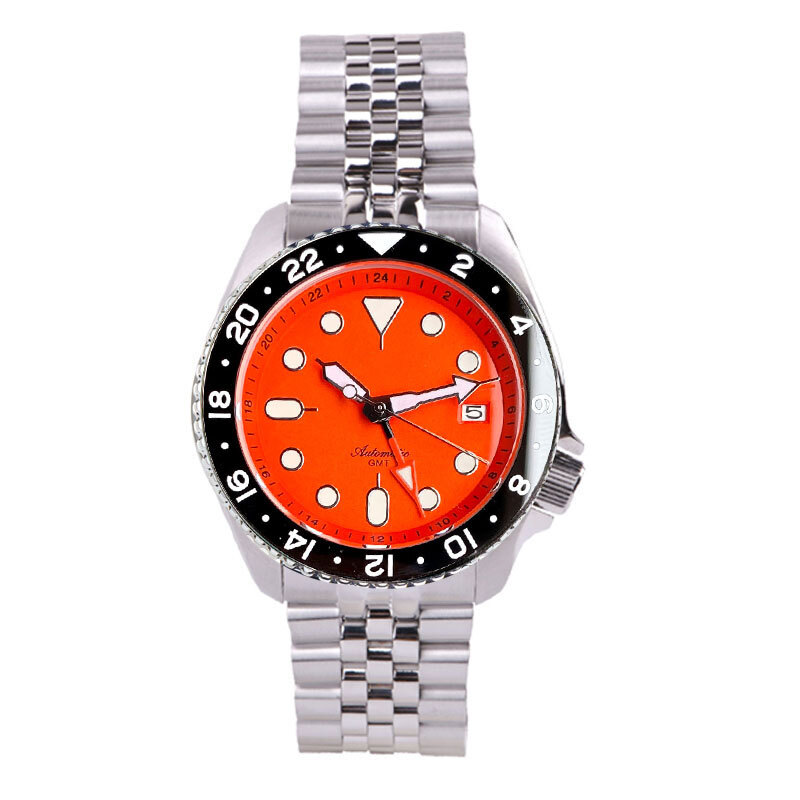 20ATM 42mm Tandorio Orange dial NH34A GMT Automatic Mens Watch Ceramic Bezel