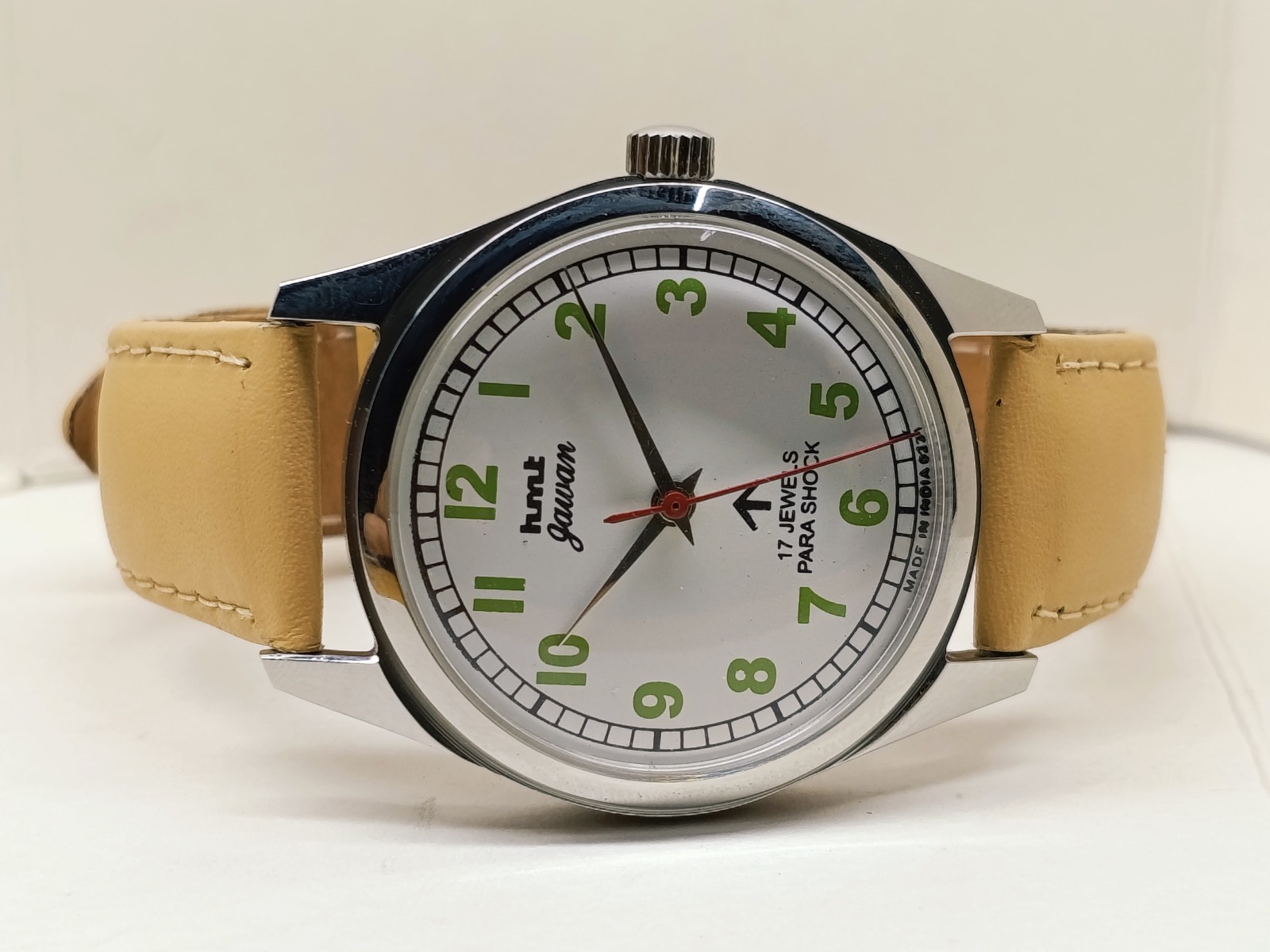 HAND WINDING VINTAGE HMT JAWAN WHITE DIAL MECHANICAL WATCH FOR MENS