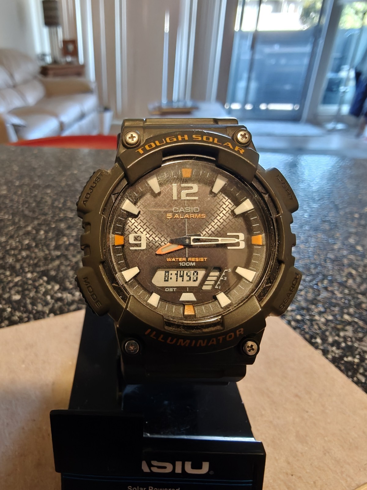 Casio AQ-S810W Tough Solar Analog Digital Watch 100M Illuminator 5 Alarms Black