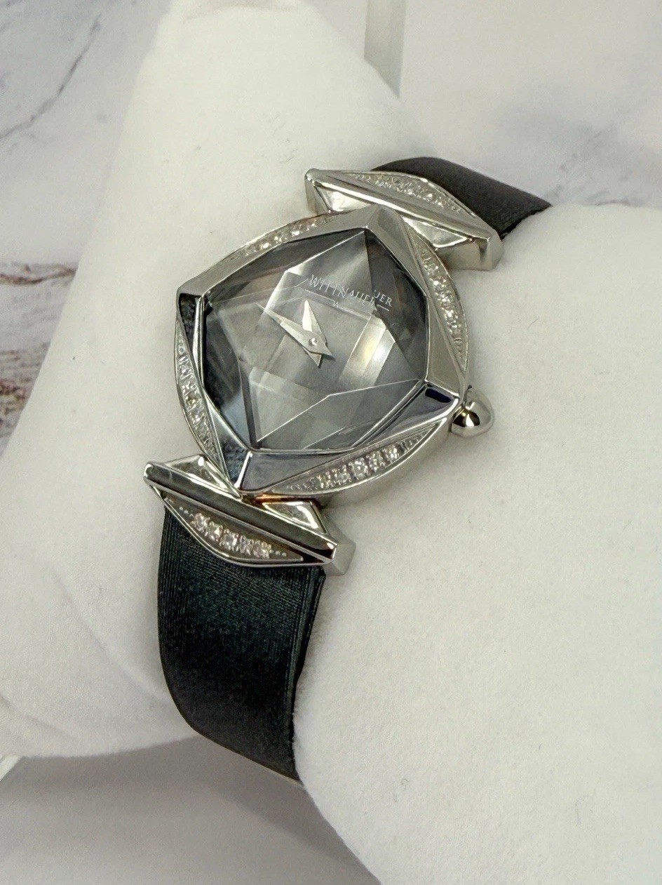 Wittnauer Ladies Winter Garden Diamond Watch C852451 Faceted Crystal-NEW BATTERY