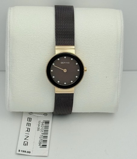 Bering Classic 10124-265 Brown MOP Dial Rose Gold Tone Bracelet Women’s Watch