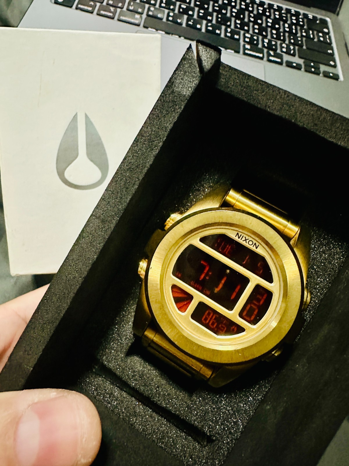 Nixon Unit SS All Gold Digital Watch A360-502 Stainless Steel Men’s