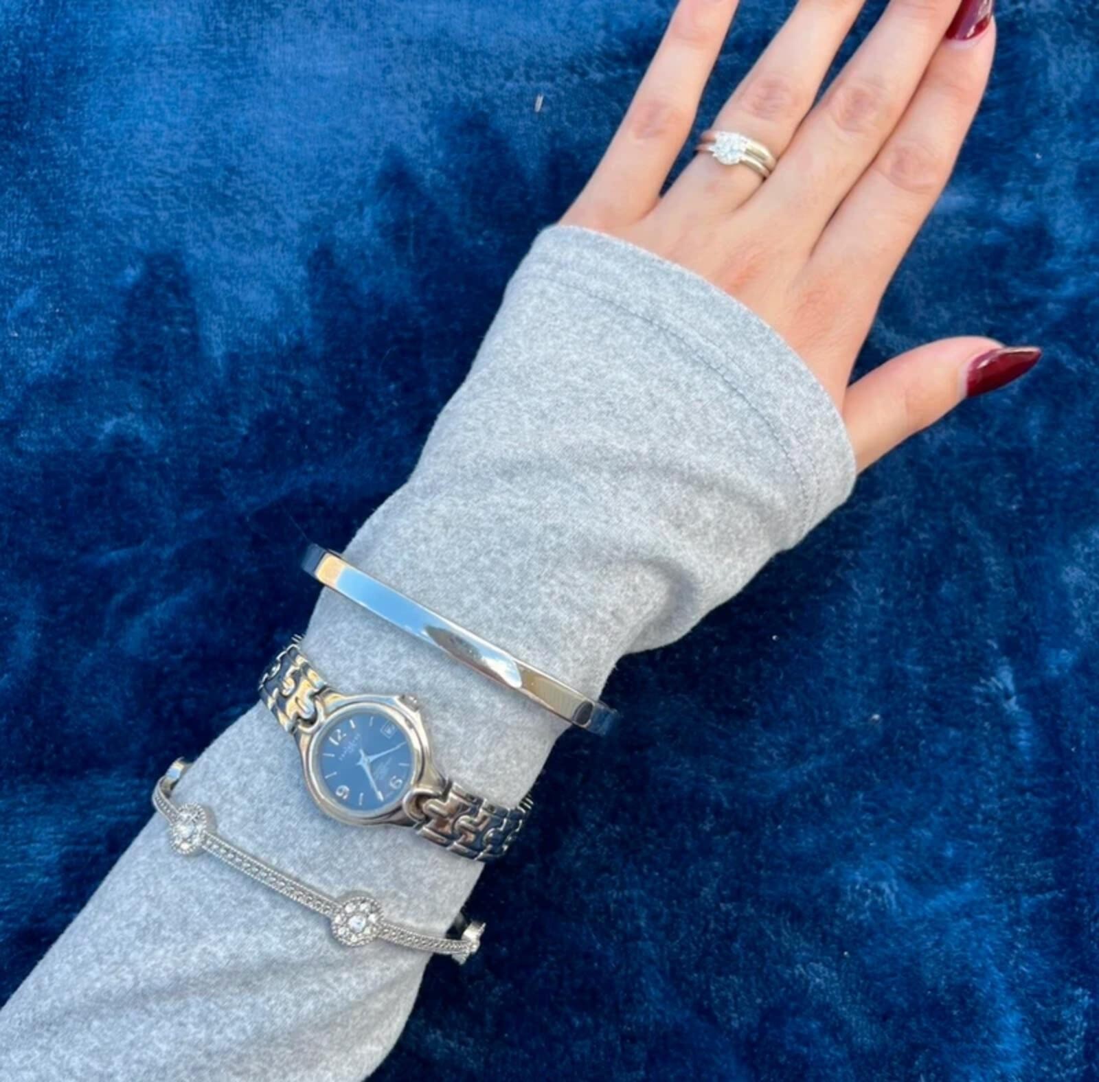 Silver Watch & Bangle Set