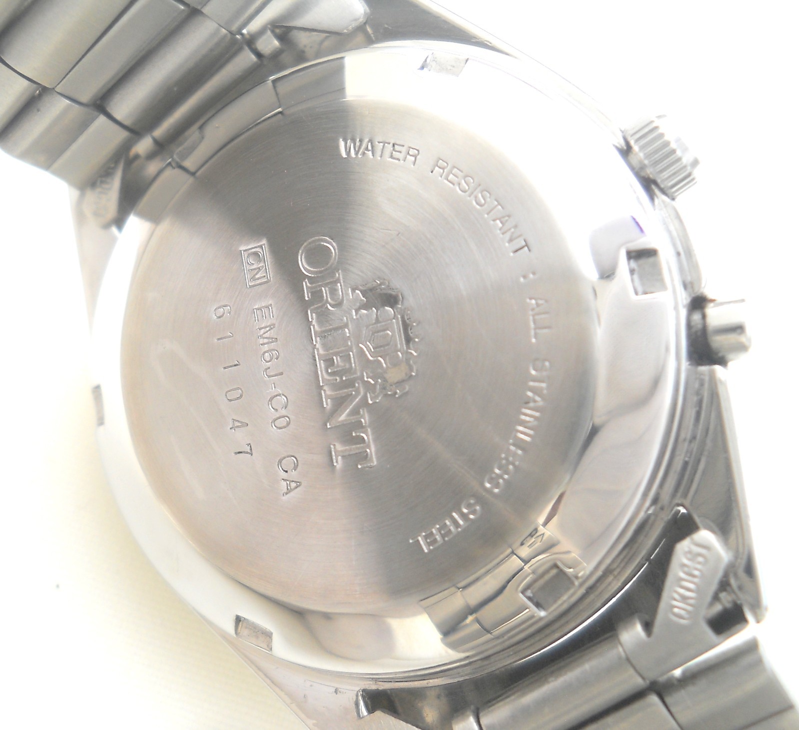 Vintage Orient 3 Star Automatic Watch Black Textured Dial Day Date Japan