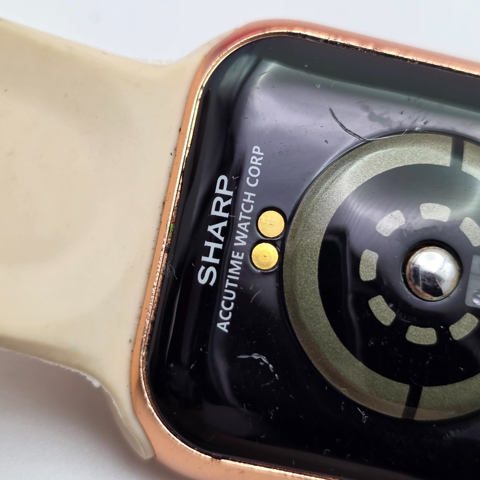 Accutime Sharp Smart Watch Rose Gold Beige Band SHR9090 Untested