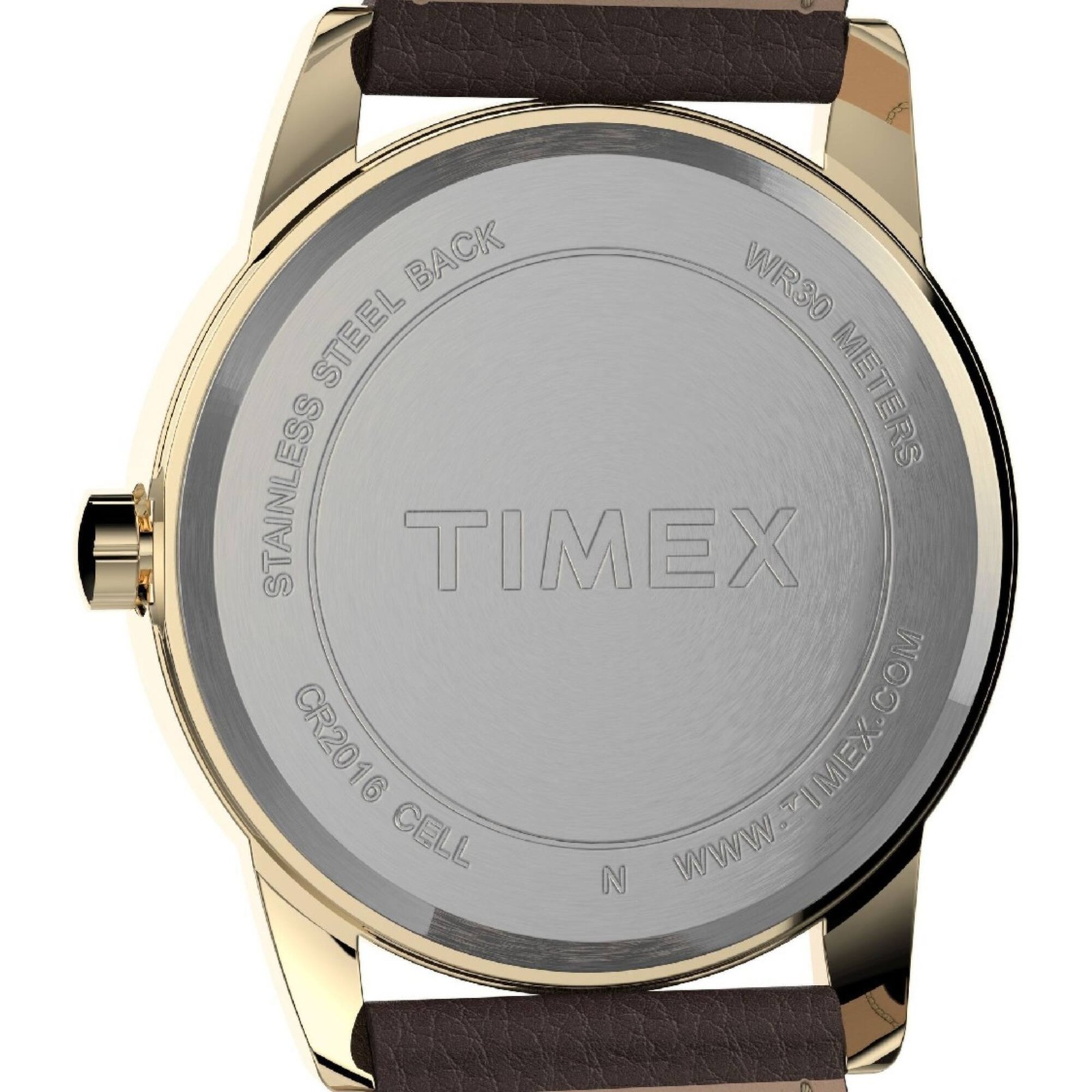 Timex Men’s Watch Easy Reader Quartz White Dial Brown Leather Strap TW2U71500
