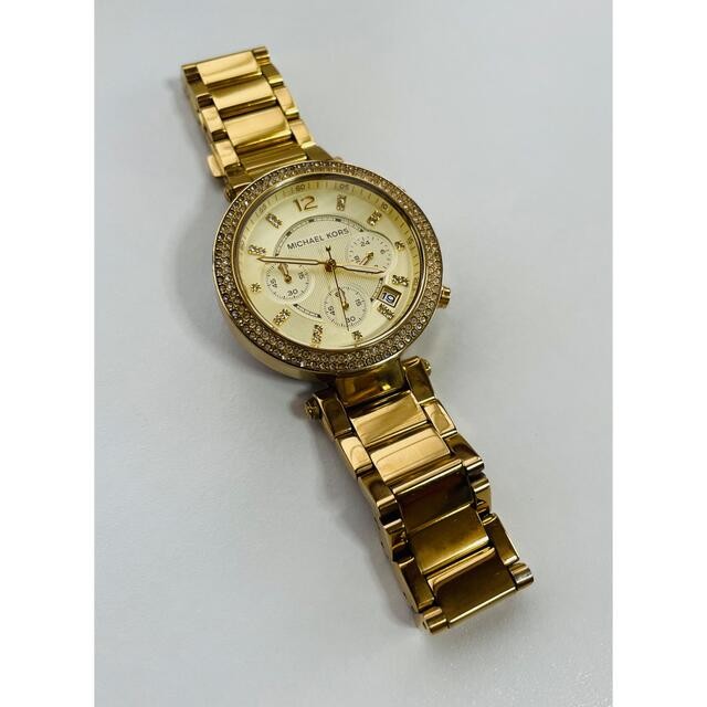 Excellent Condition with New Battery Michael Kors Parker Rhinestones Chronograph