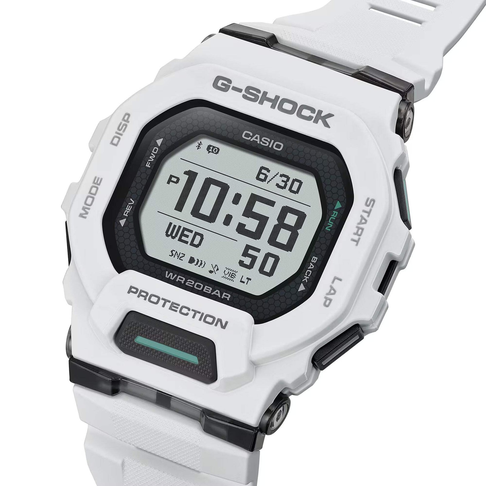 Casio G-Shock G-Squad Move Digital White Resin Strap Fitness Watch 48.4mm – GBD2