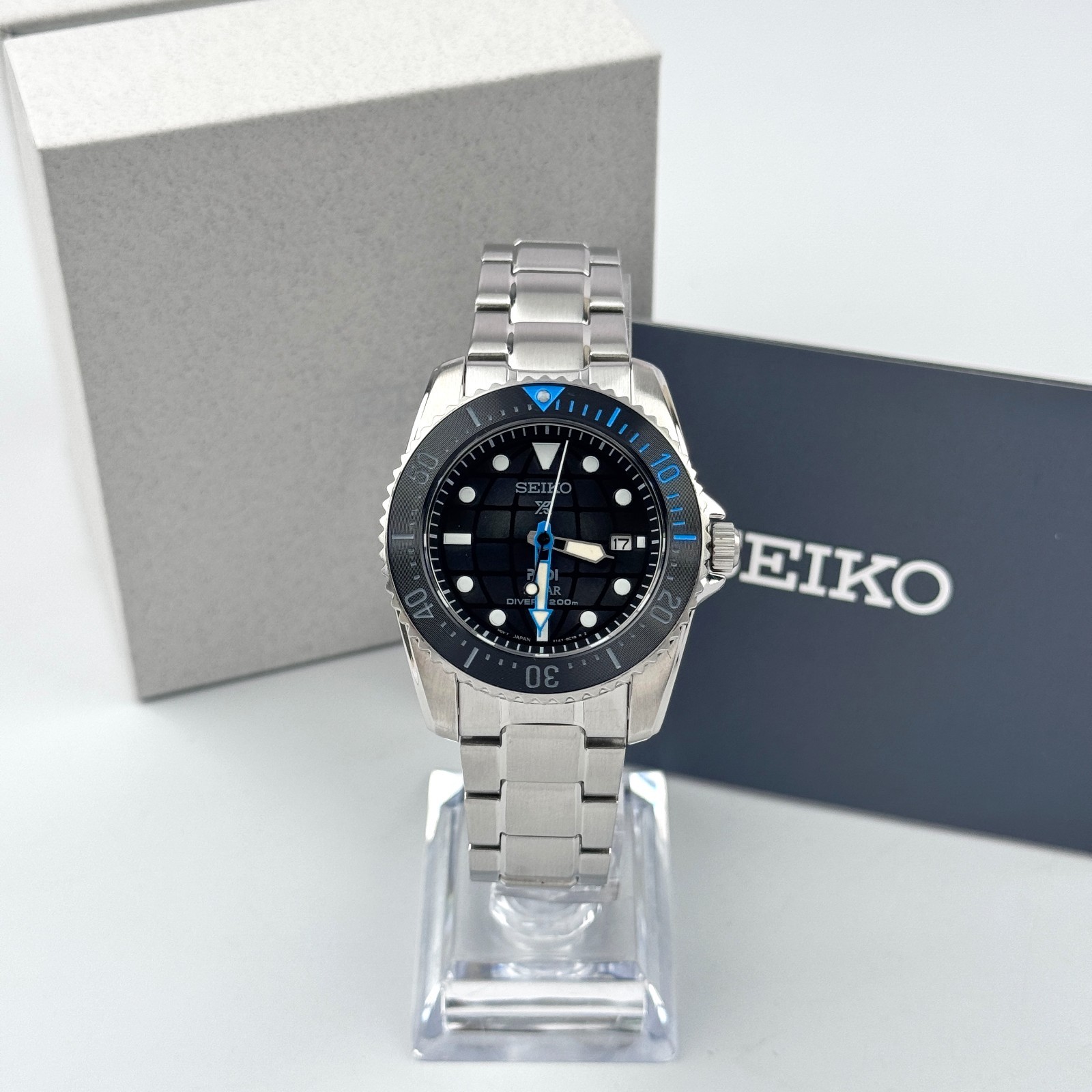 Seiko Men’s Prospex Sea SNE575 Black Dial PADI Edition Solar Diver Watch 38.5mm