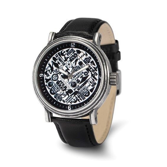 Star Wars Yoda, R2-D2, Darth Vader, C-3PO Men’s Leather Watch