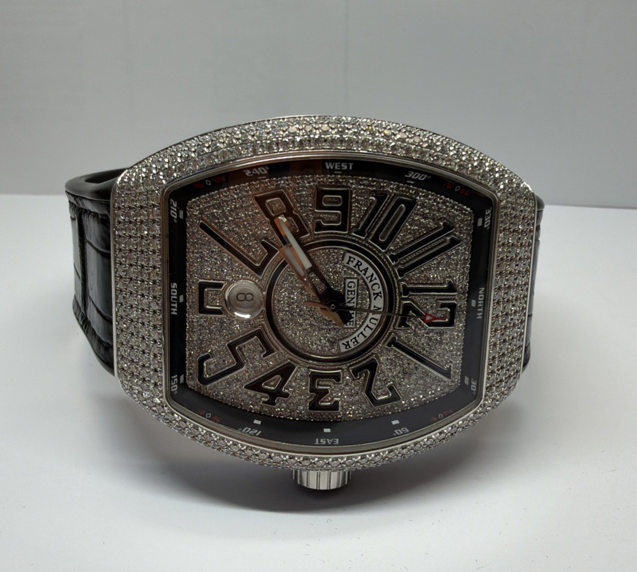 Franck Muller Vanguard Custom Diamond Steel 45mm Auto Men’s Watch V45 SC DT