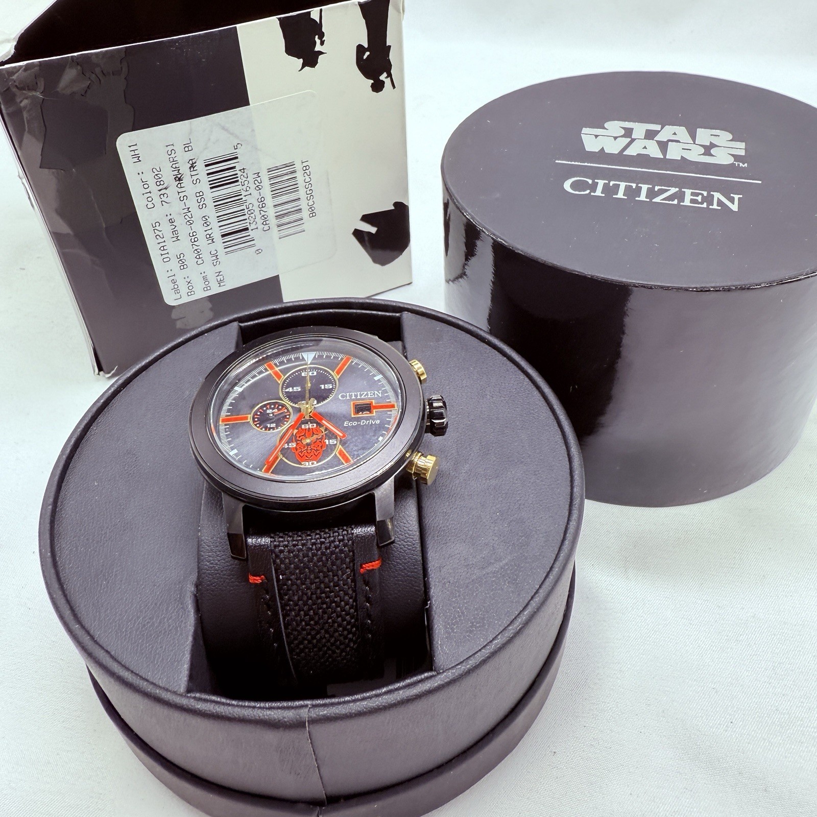 Citizen Men’s Darth Maul Chronograph Date Eco-Drive Black Watch 44MM CA0766-02W