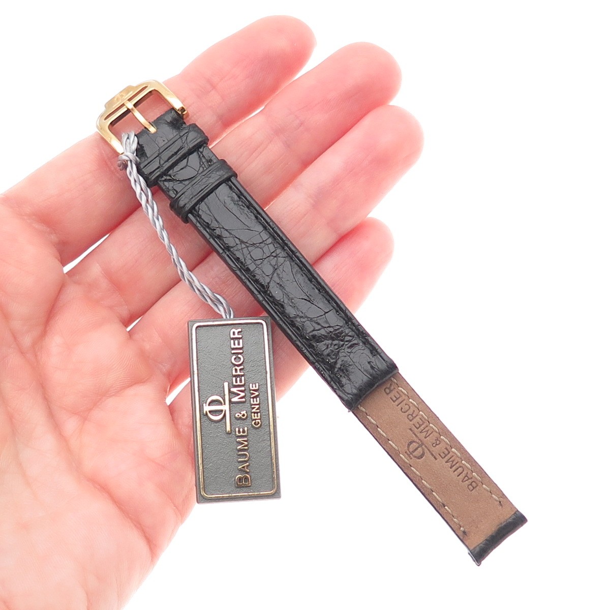 Baume & Mercier 12mm Italy Black Genuine Leather Watch Classic Band Strap