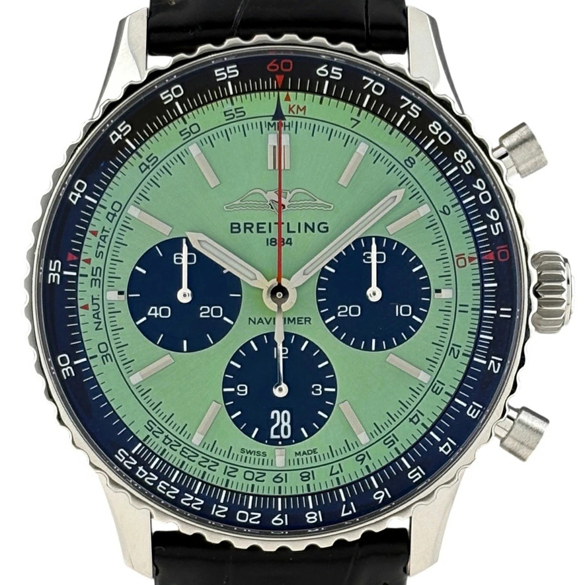 BREITLING Navitimer B01 Chronograph 43 AB0138 Green Men’s Used Watch #7127