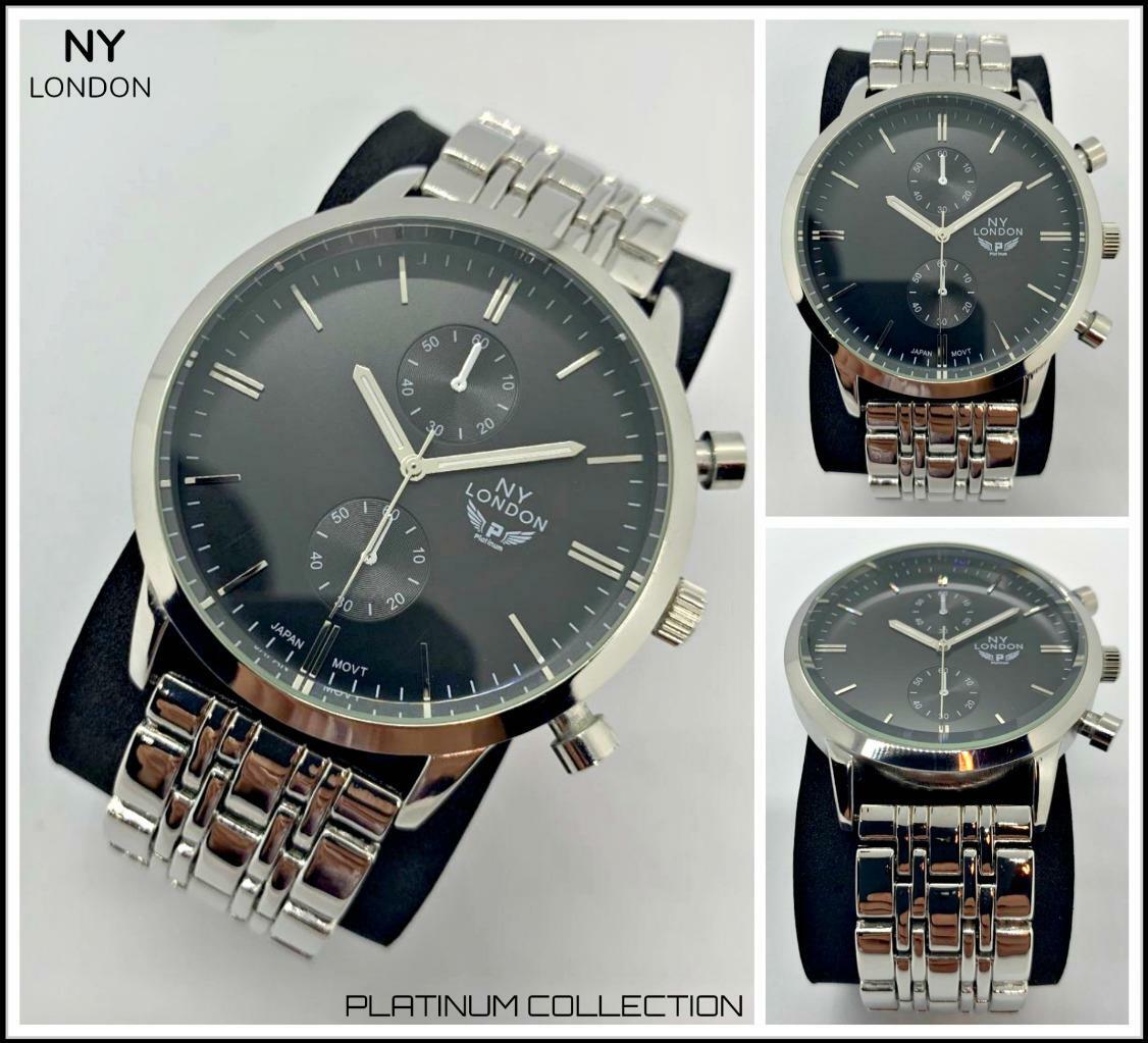Men’s CLASSY ELEGANT DIVER Round Silver LUXURY Designer Fashion WRIST WATCH 47mm