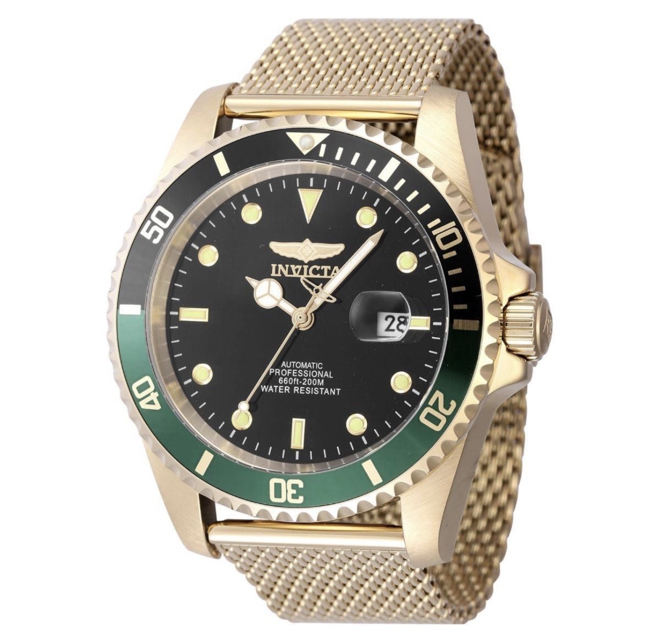 🔥Invicta Grand Diver AUTOMATIC 47mm 200M WR Gold Mesh Band Men’s Watch 47967