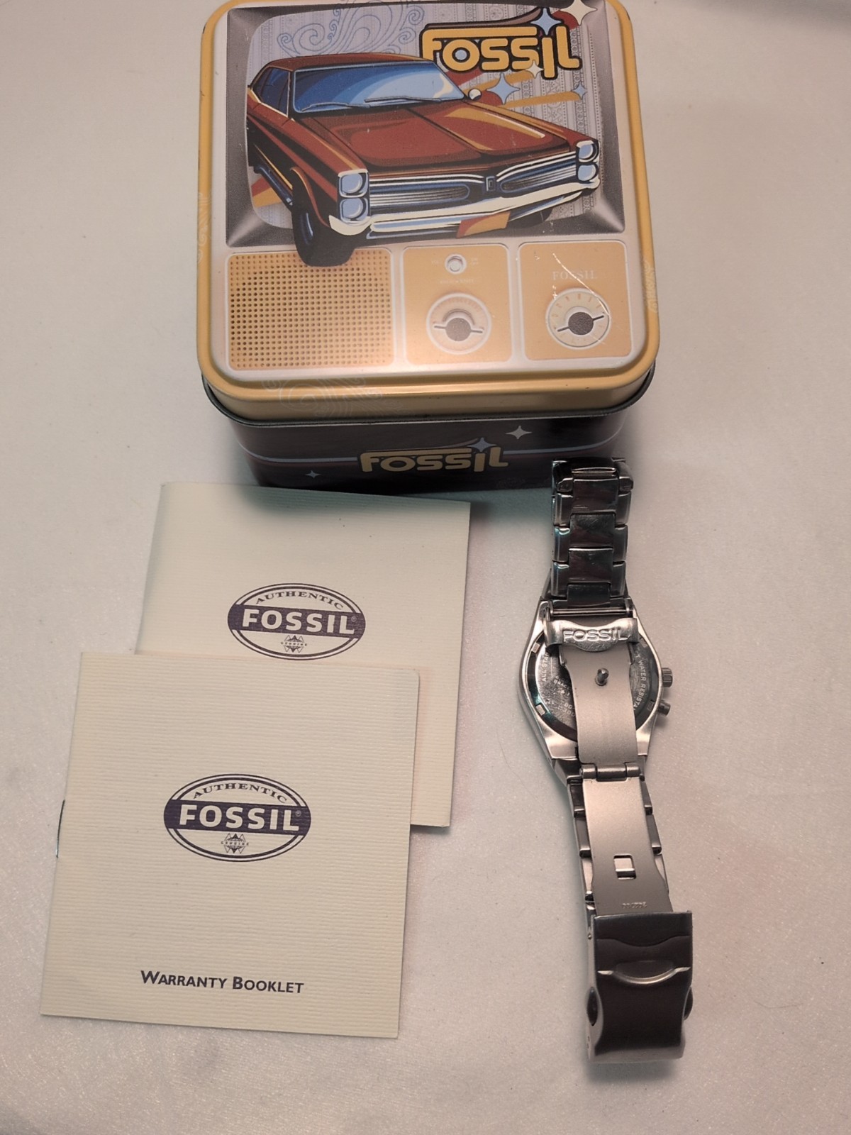 Fossil Big Tick Animated Watch Robot Hologram New Batteries Works Great W Box