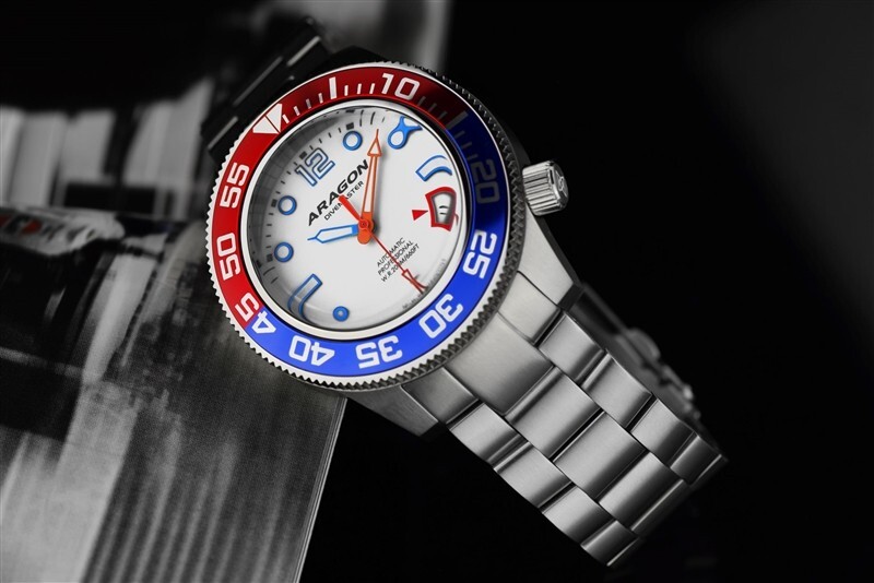 ARAGON Divemaster 3 Automatic Pepsi Red White Blue Watch 45mm A337WHT NH35