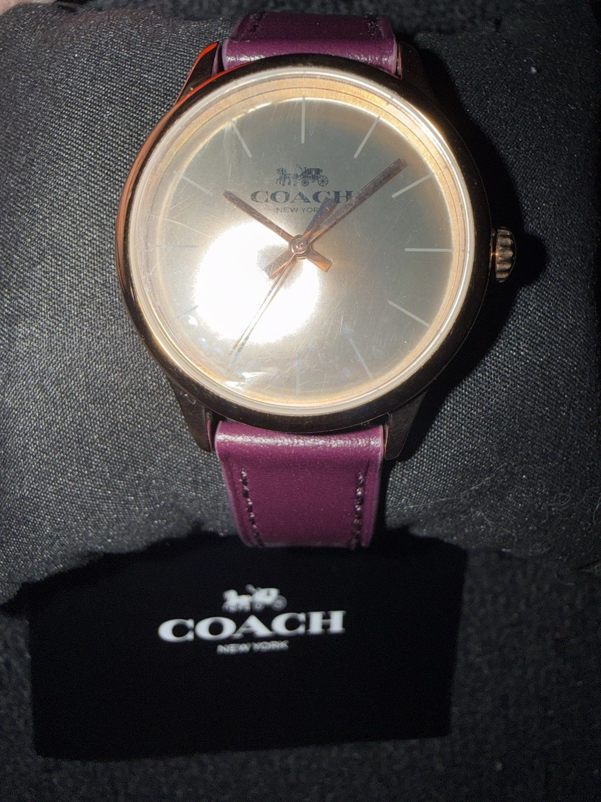 Coach Ruby Women’s Watch W/ Plum Leather Band