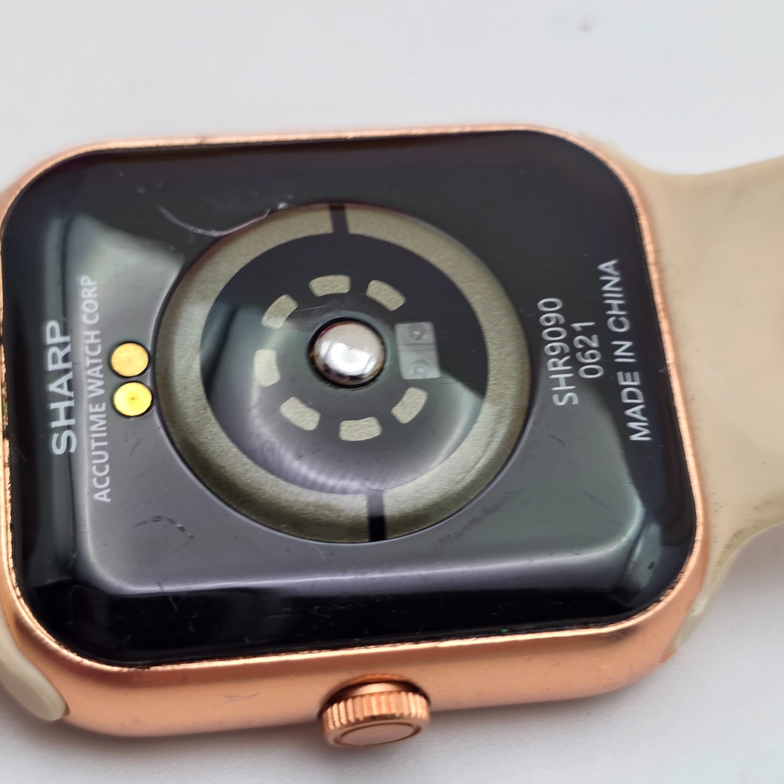 Accutime Sharp Smart Watch Rose Gold Beige Band SHR9090 Untested