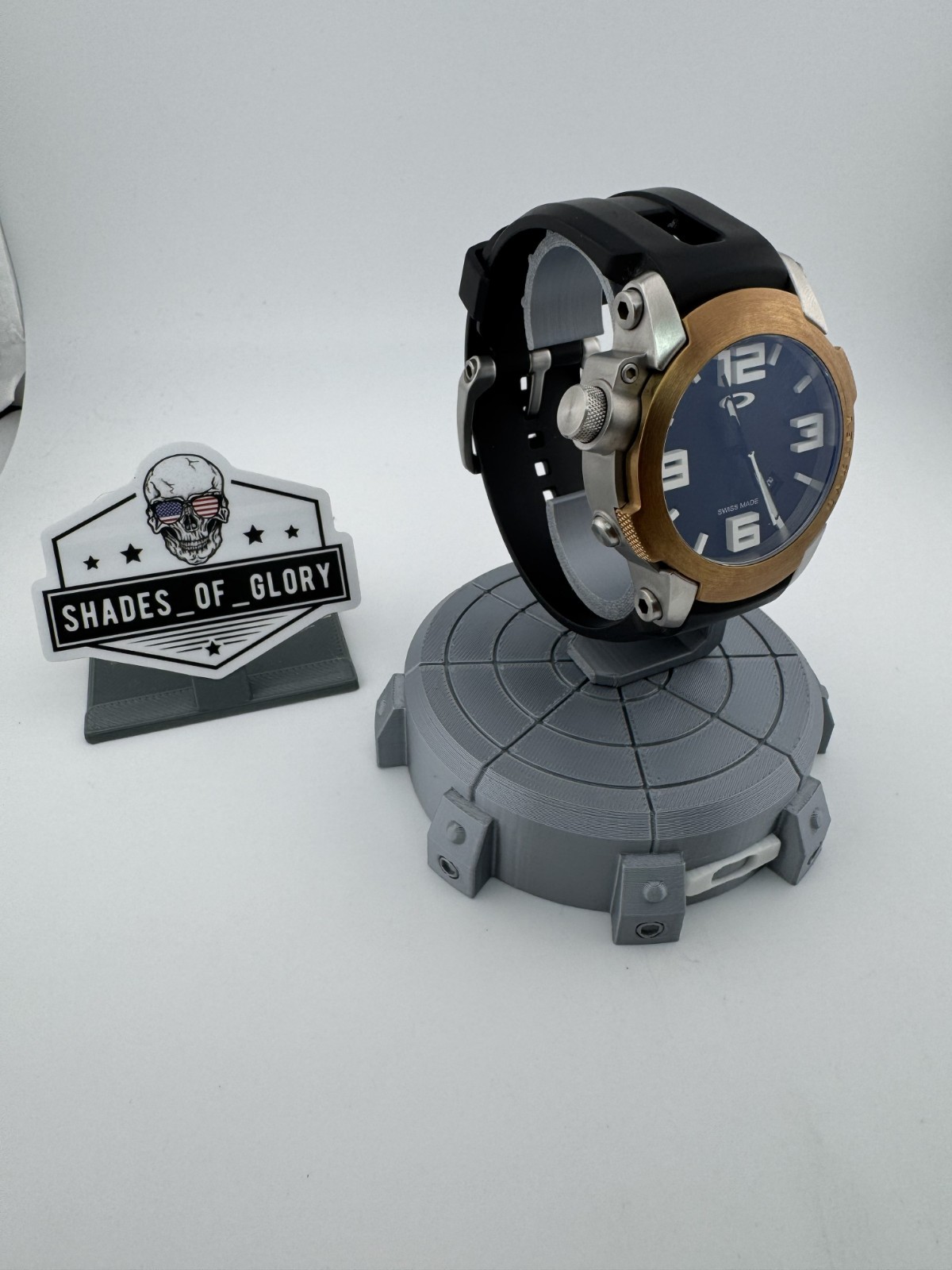 OAKLEY KILL SWITCH SILVER BLACK WHITE W/ ROSE GOLD BEZEL WATCH 26-330 AUTHENTIC
