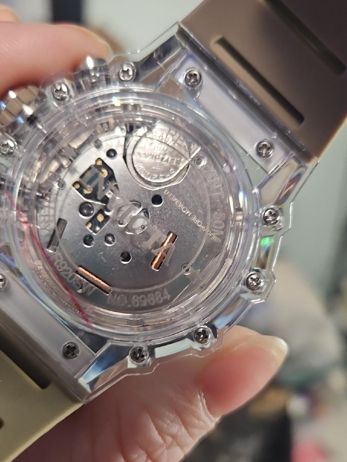 Invicta Clear and Silver Skeleton Chronograph Watch