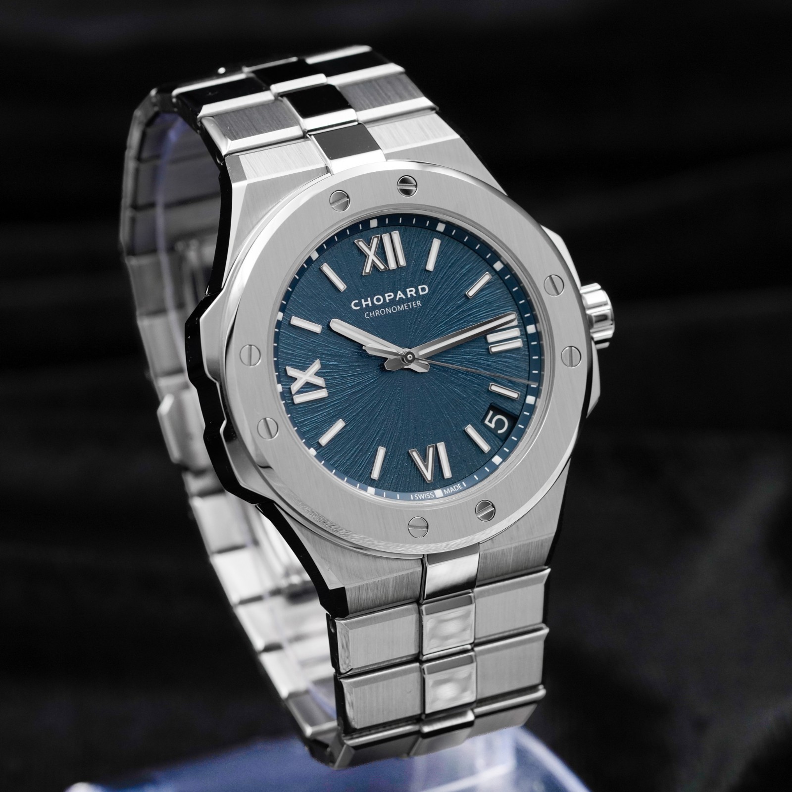 2025 Chopard Alpine Eagle Blue Large Ref. 298600-3001 Box and Papers
