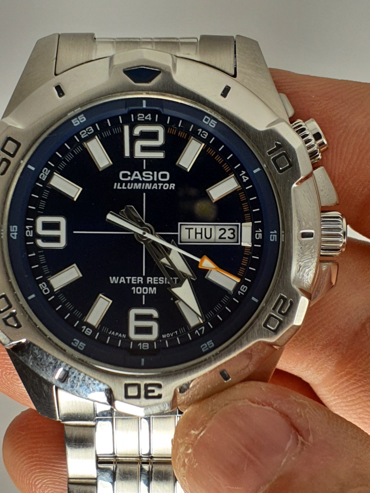 CASIO ILLUMINATOR MTD-1082 REFRESHED 24-HOUR DAY/DATE MEN’S WATCH NEW BATTERIES