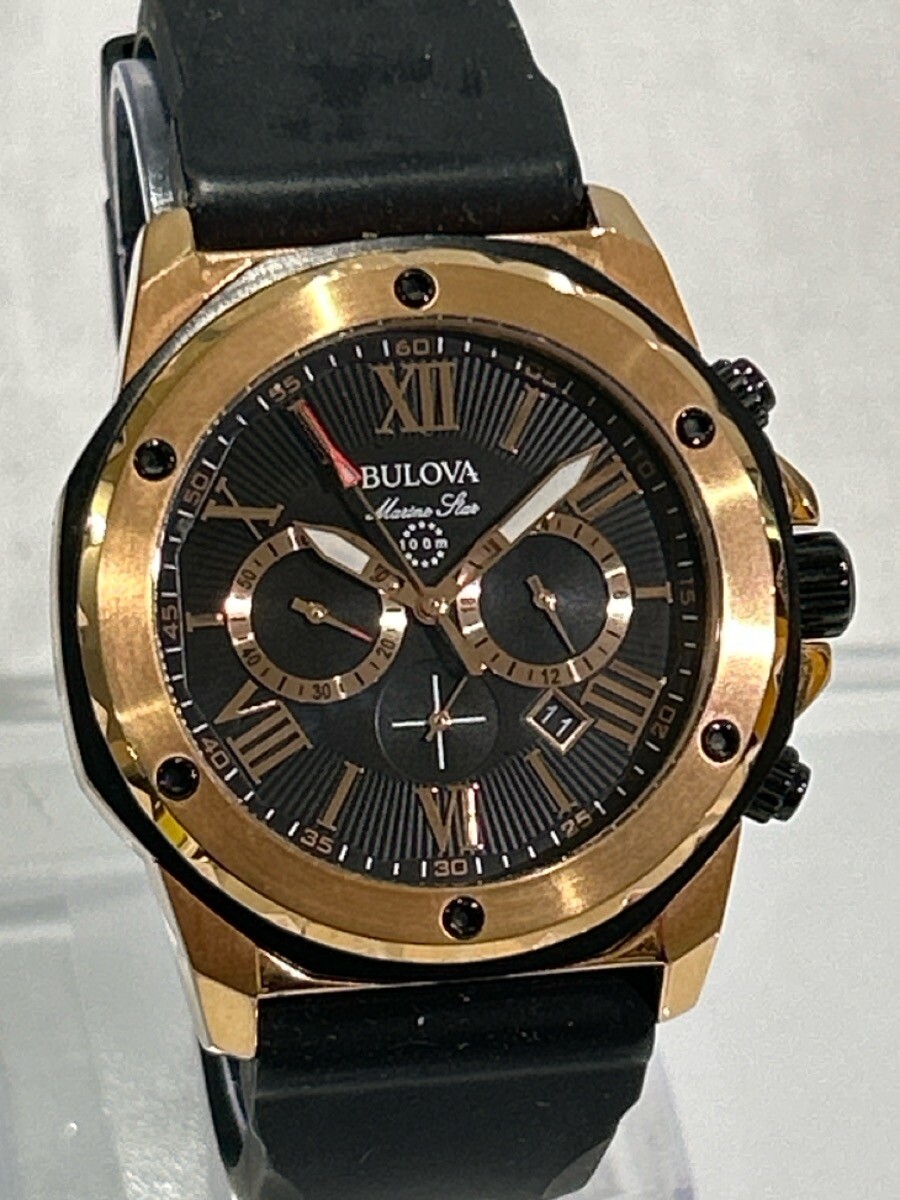 Bulova Marine Star 98B104 – Rose Gold Chronograph Quartz – 44mm Stai (NJL029128)