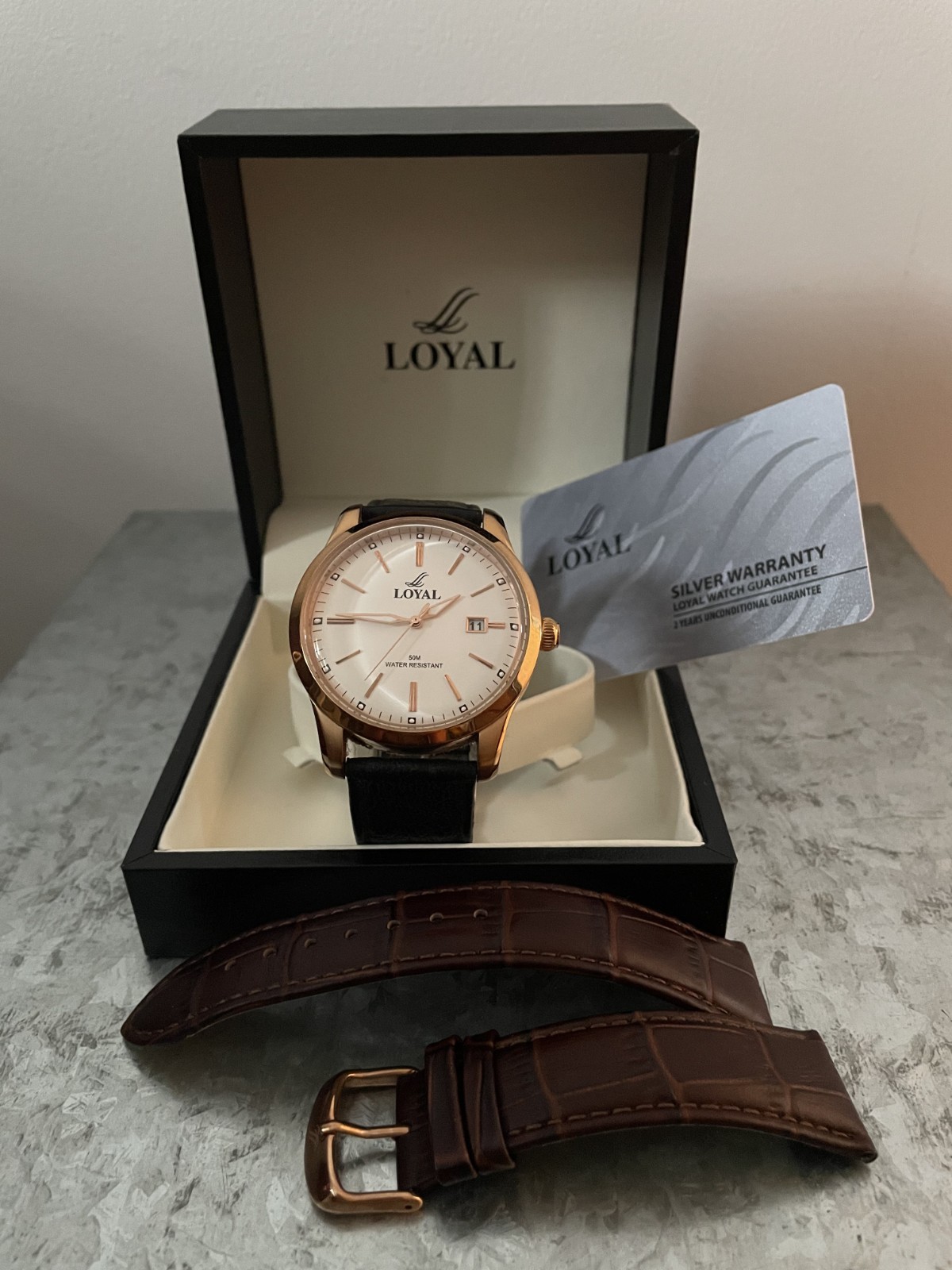 Australian Brand: Loyal. Rose Gold Plated Men’s Wristwatch Water Resistant 5ATM