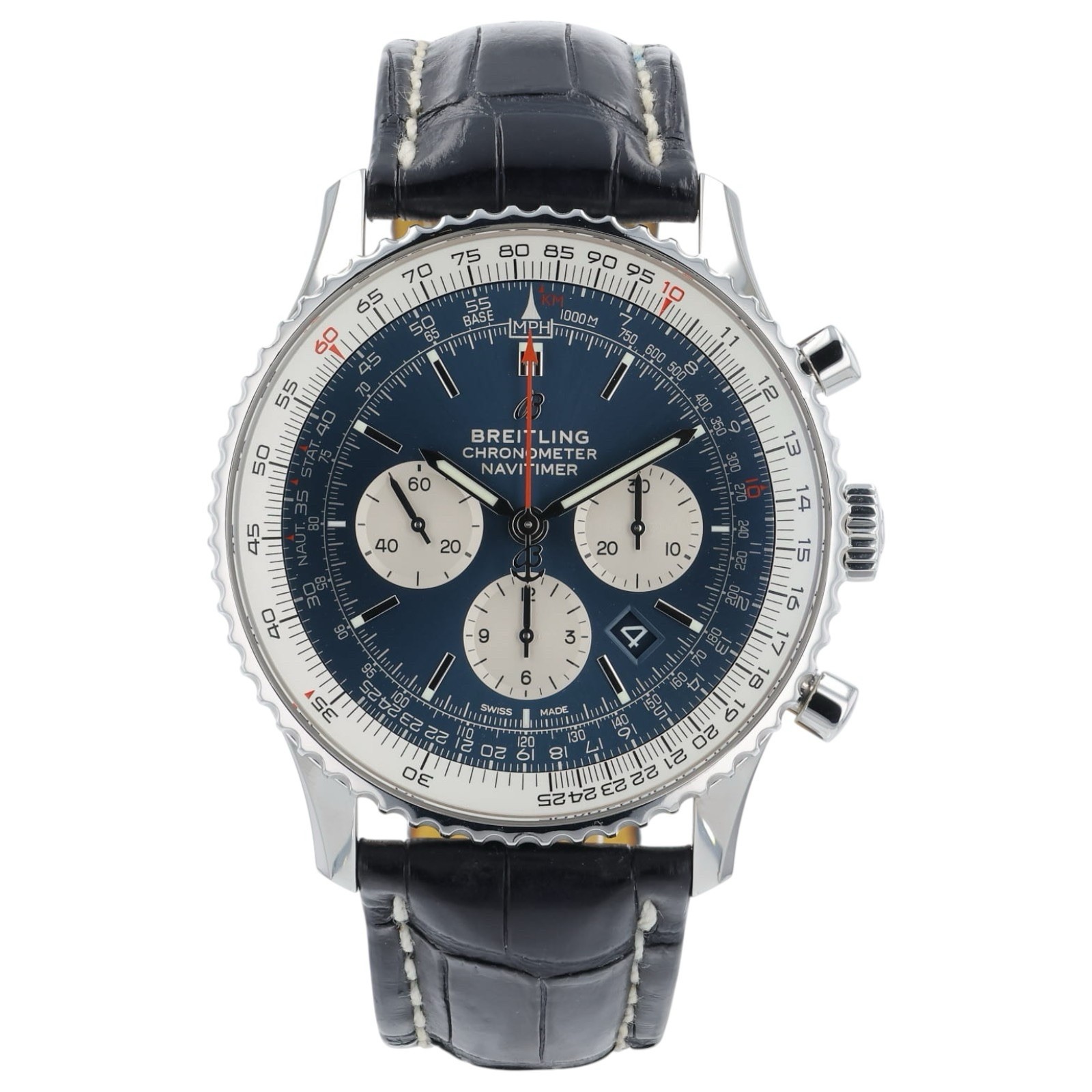 Breitling Navitimer Blue Dial Stainless Steel 46mm Automatic Men’s Watch AB0127