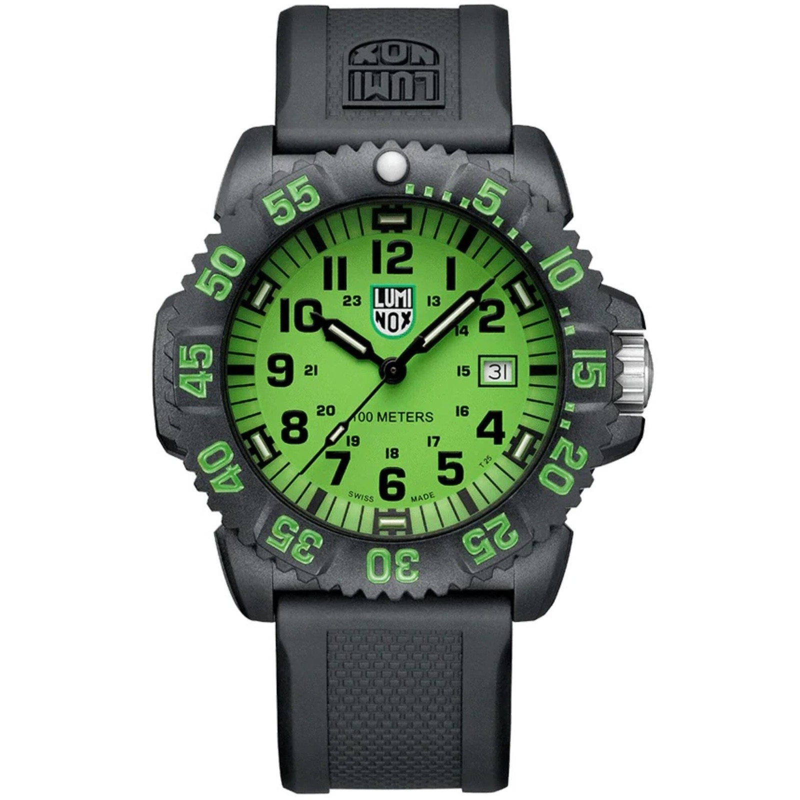 Luminox Men’s Watch G Sea Lion Quartz Green Dial Black Rubber Strap XS.2067.1