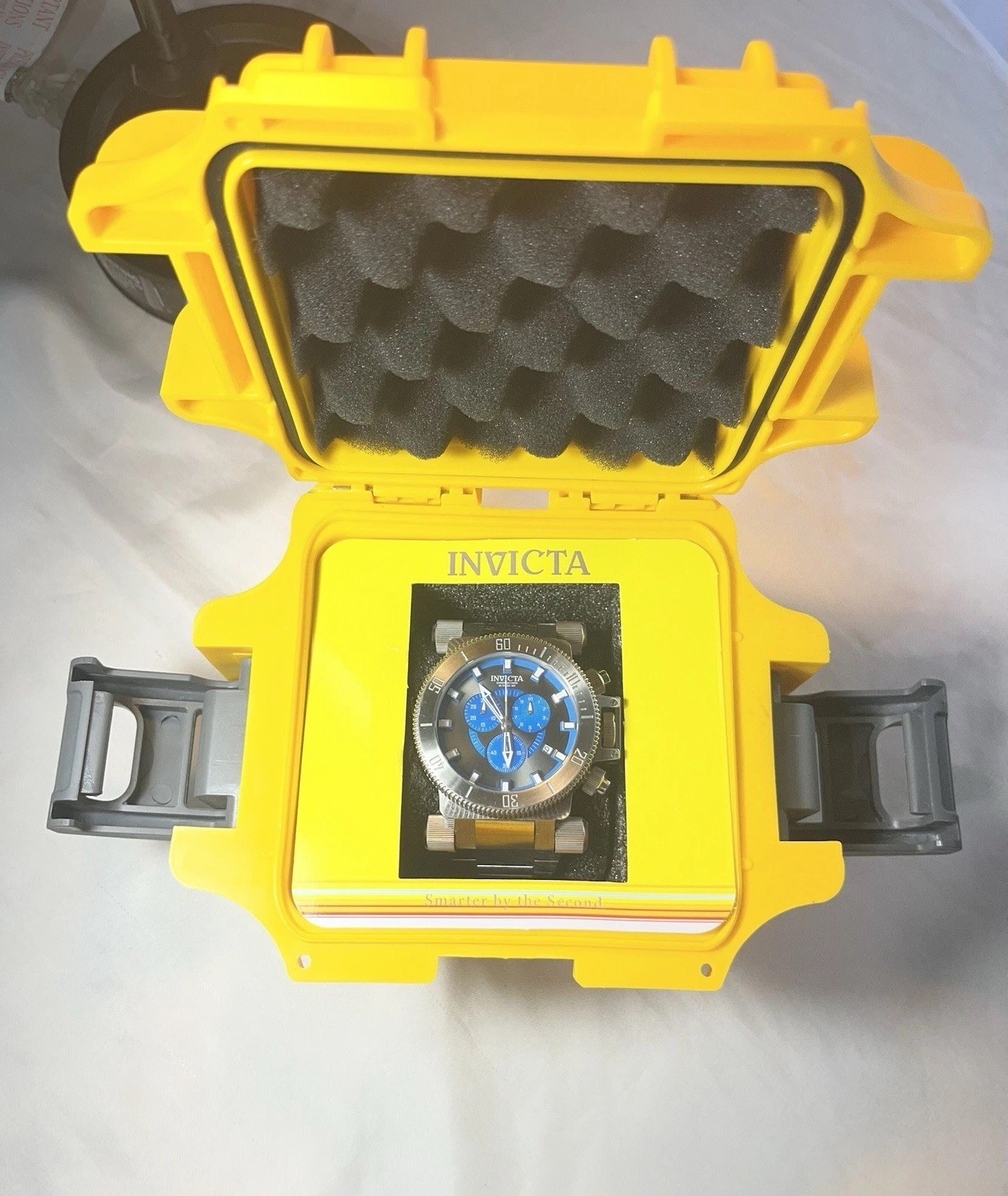 Invicta Bolt Men’s Chronograph Quartz Watch 52mm Blue Dial Steel Bracelet